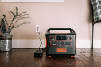 solar generator plugged into outlet