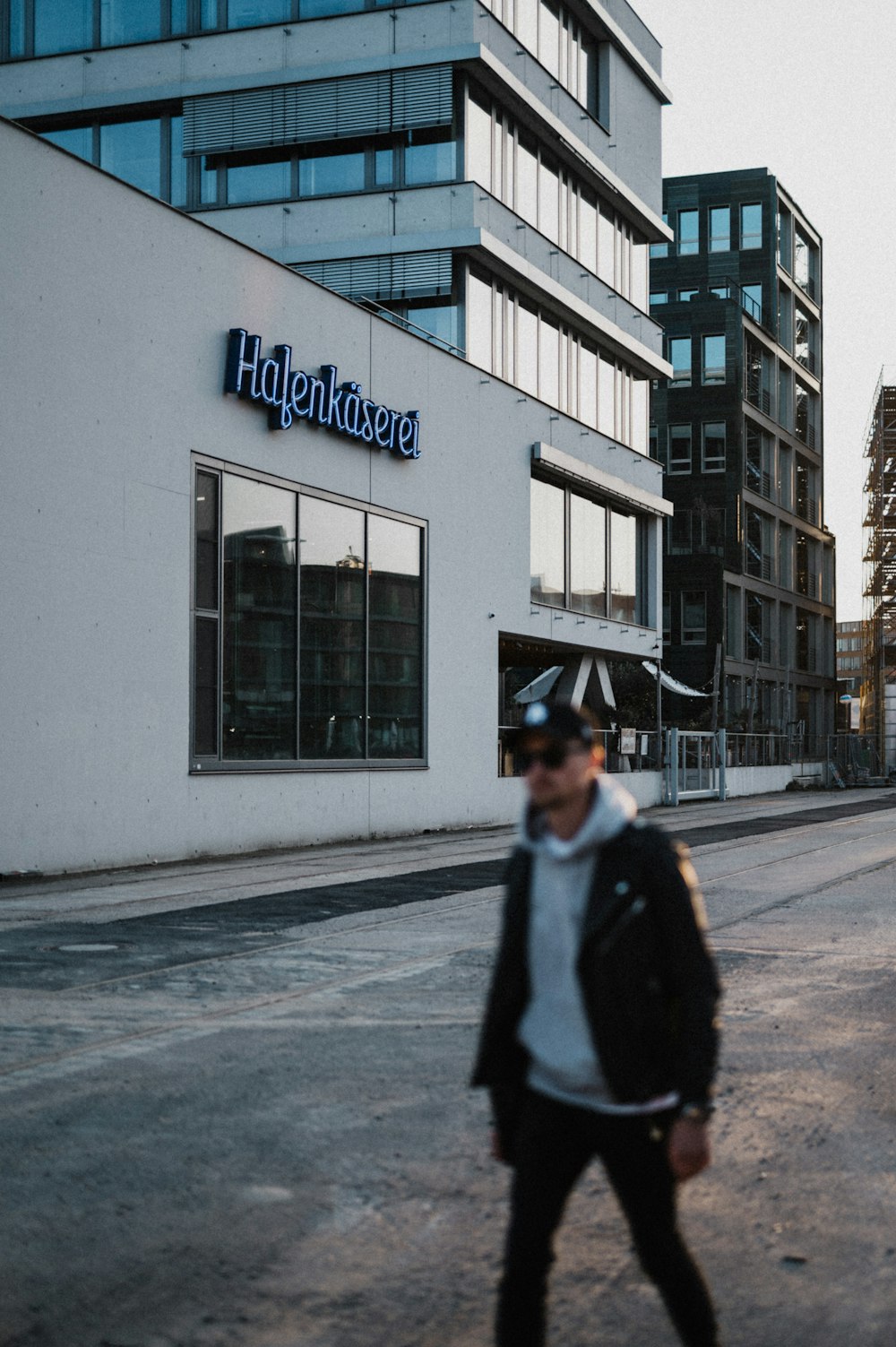 a person walking on a street