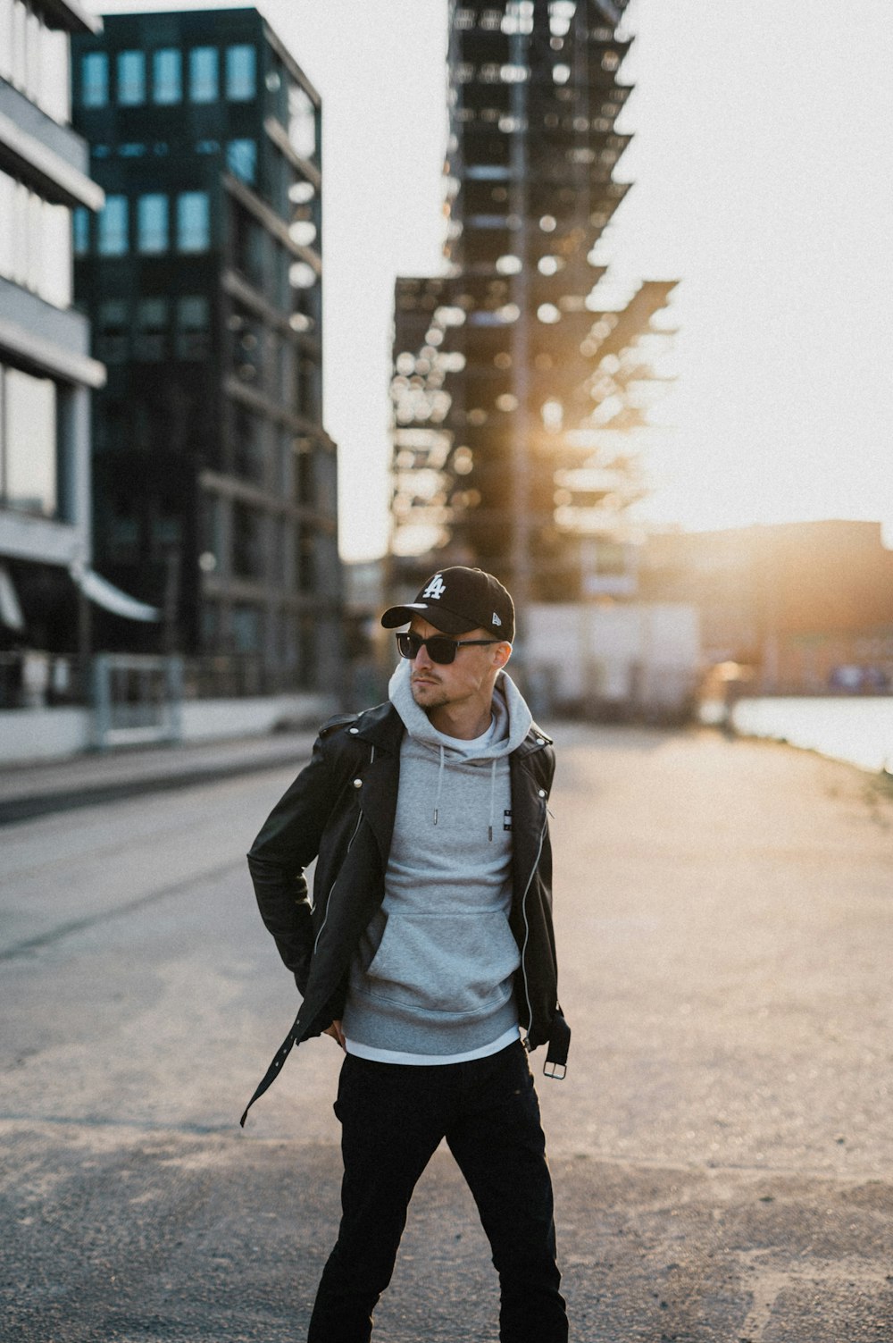 a man walking on a street