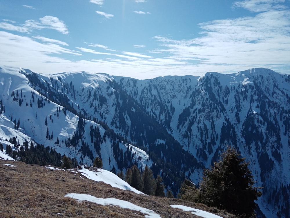 a snowy mountain range