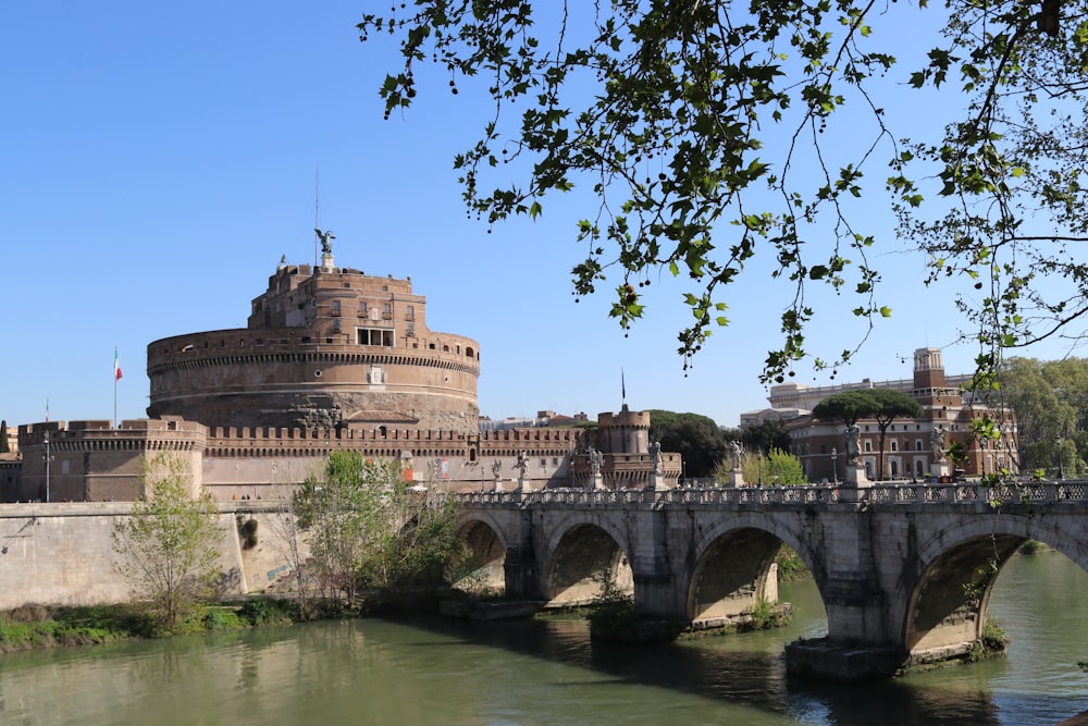 a bridge over a river