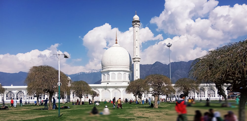 a large white building with a dome and a dome on top