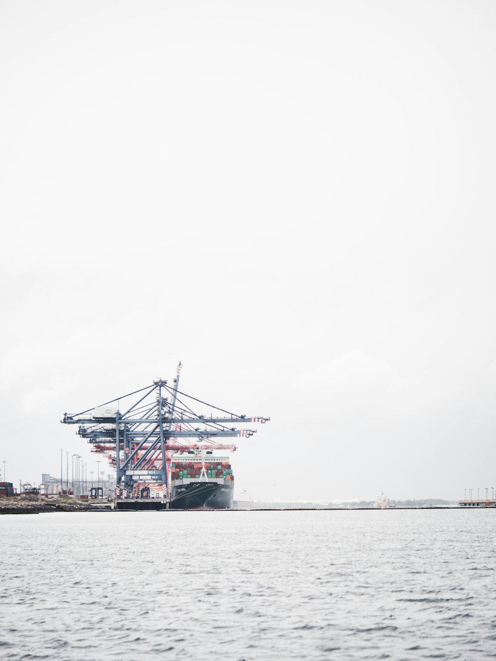 a large ship in the water