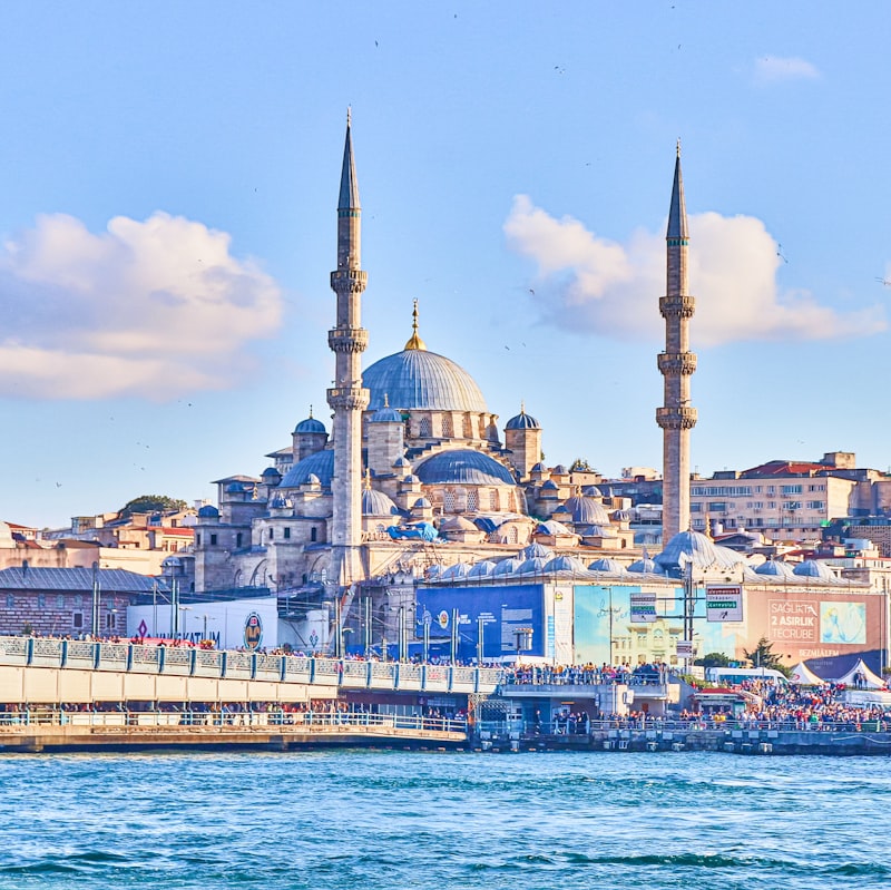Blue Mosque with minarets and domes