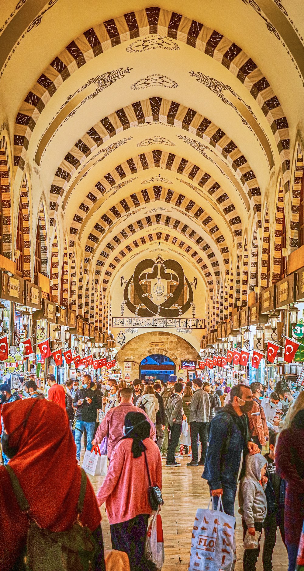 a large group of people in a large building