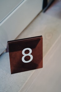 a red square with a number on it