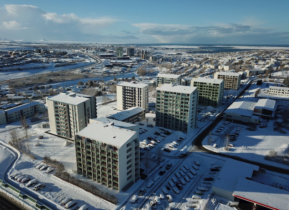 a city with snow