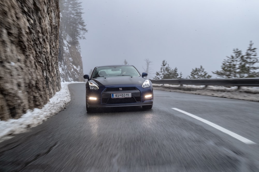 a car driving on a road