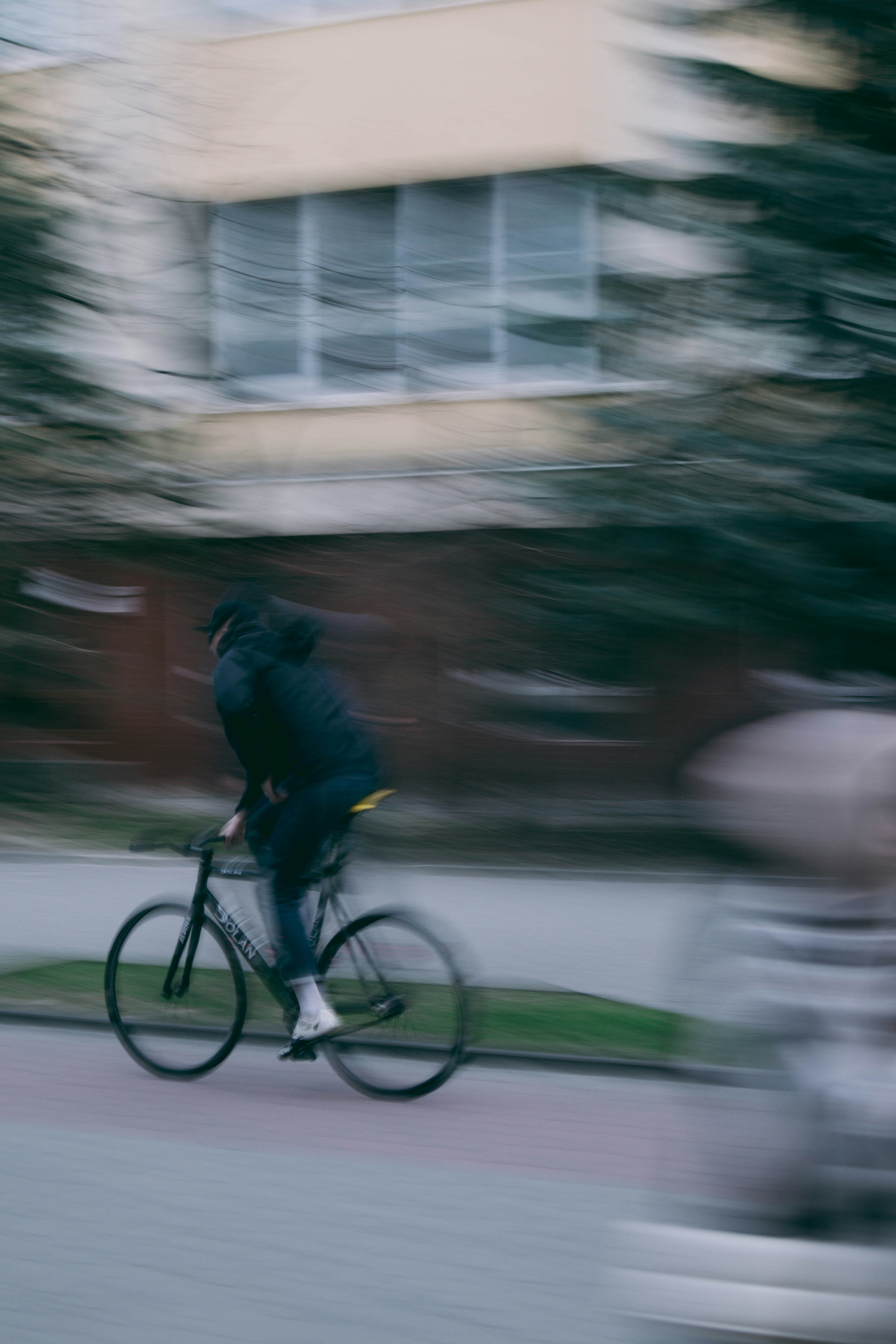 a person riding a bicycle