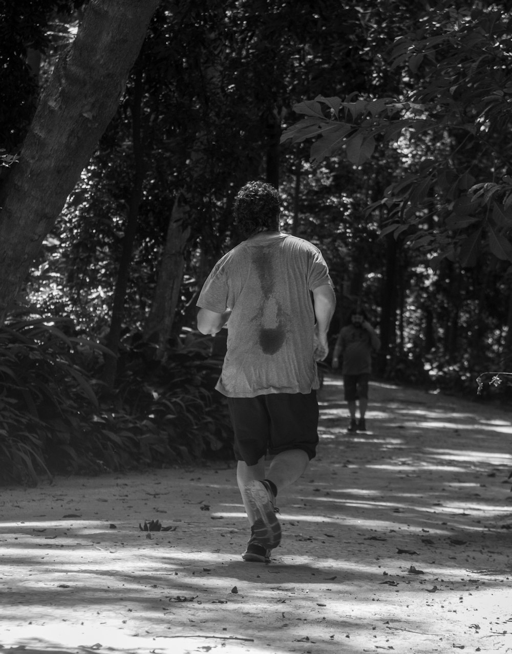 a person running on a path