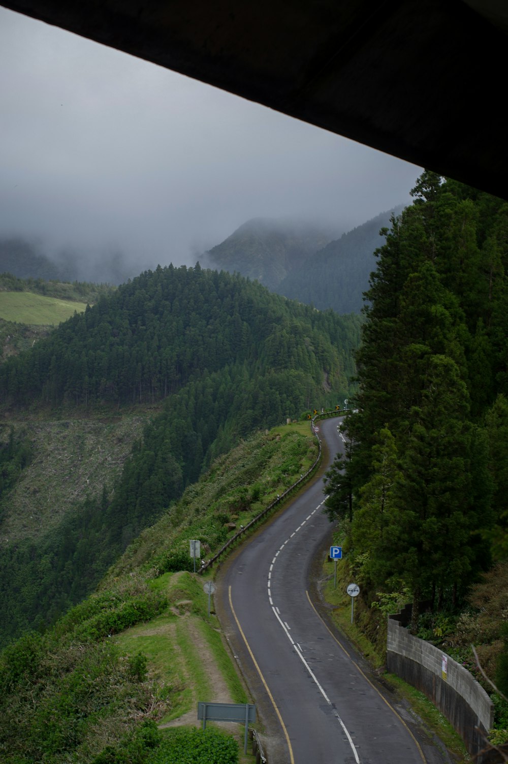 a road with trees on the side