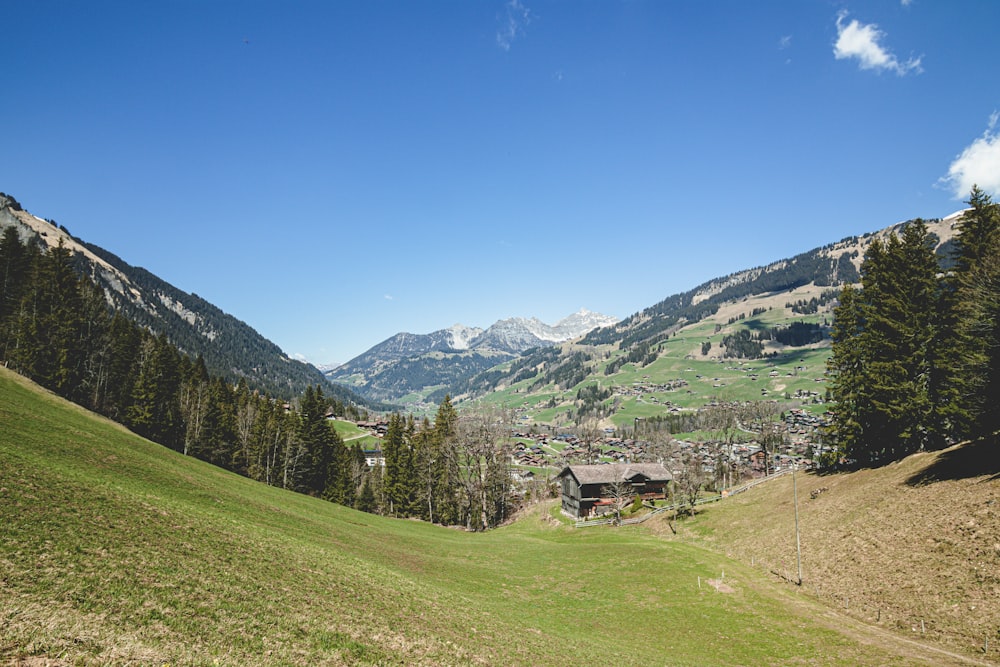 a small house in a valley