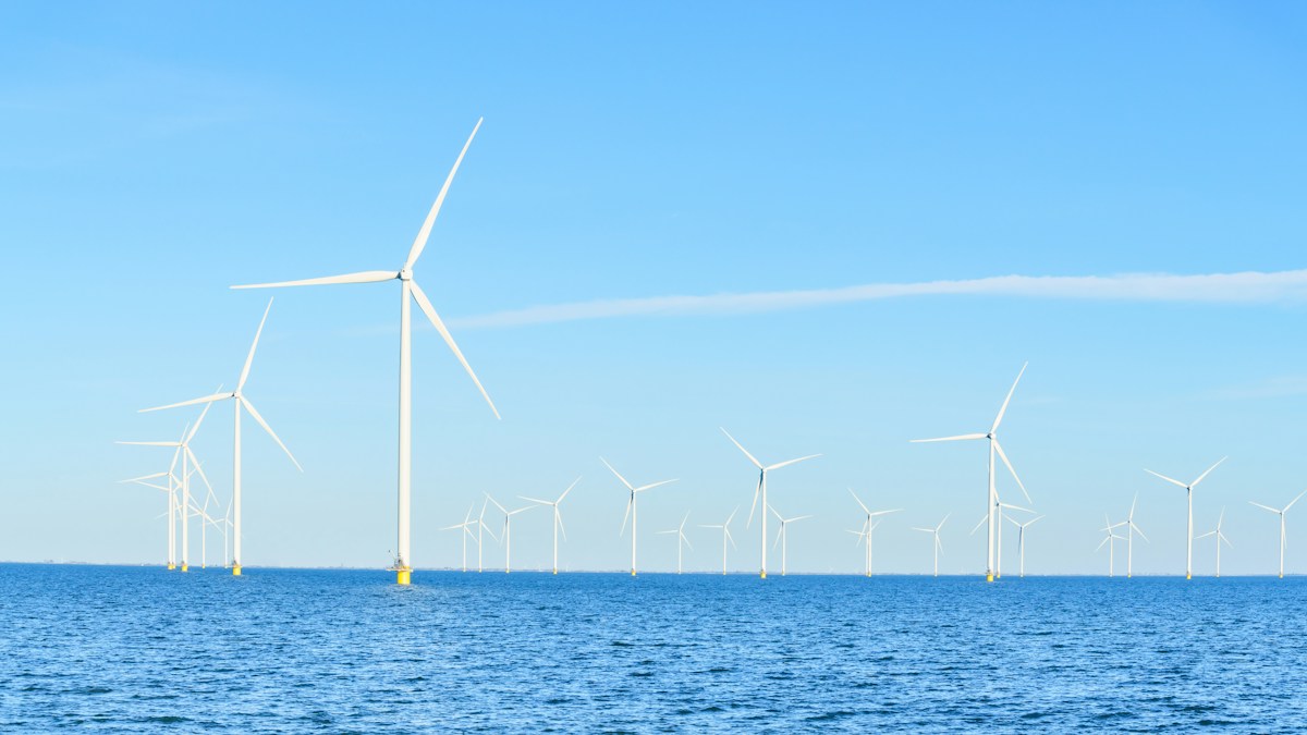 Offshore wind turbines in the North Sea shallows