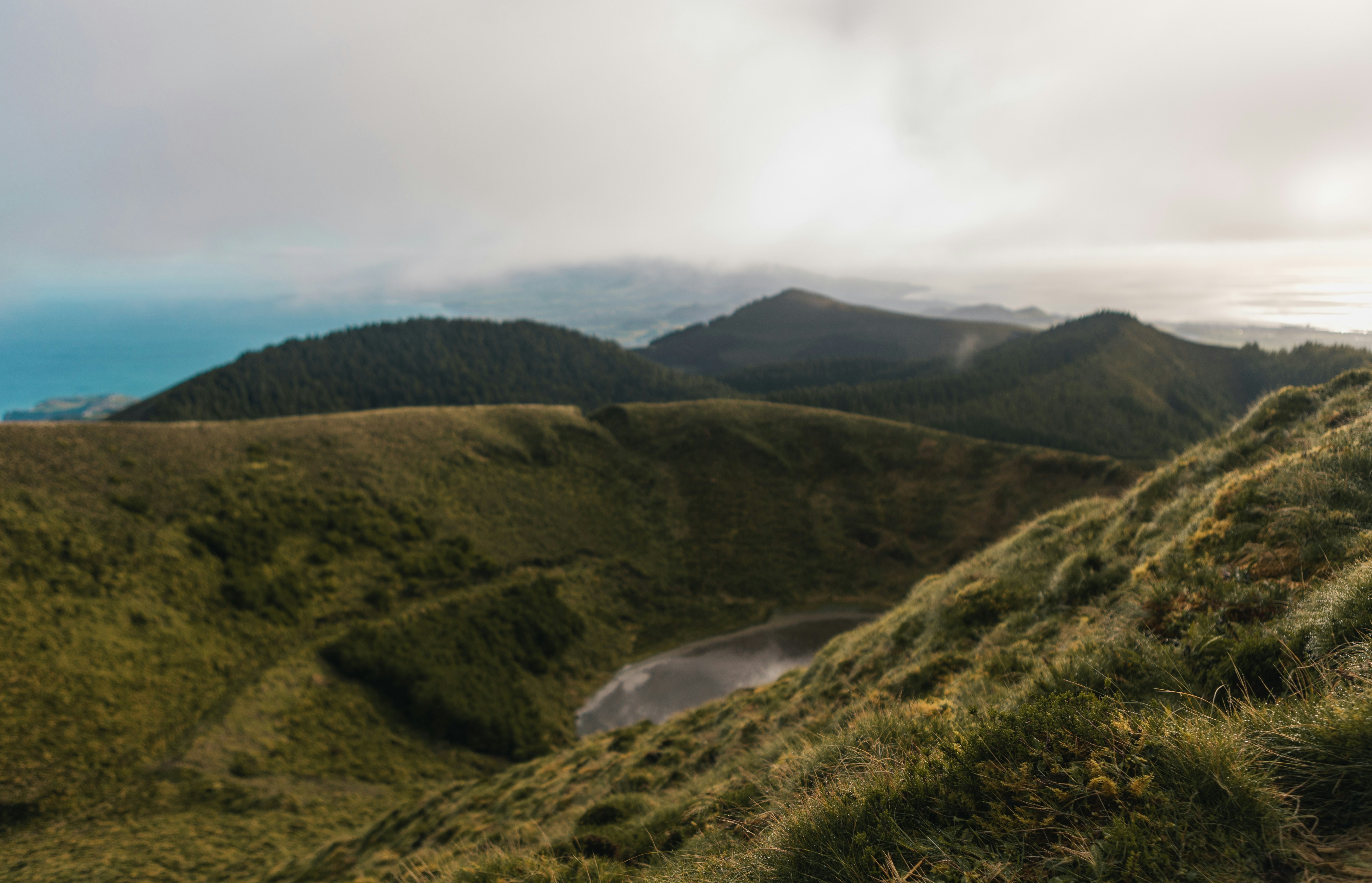 a river running through a valley, 