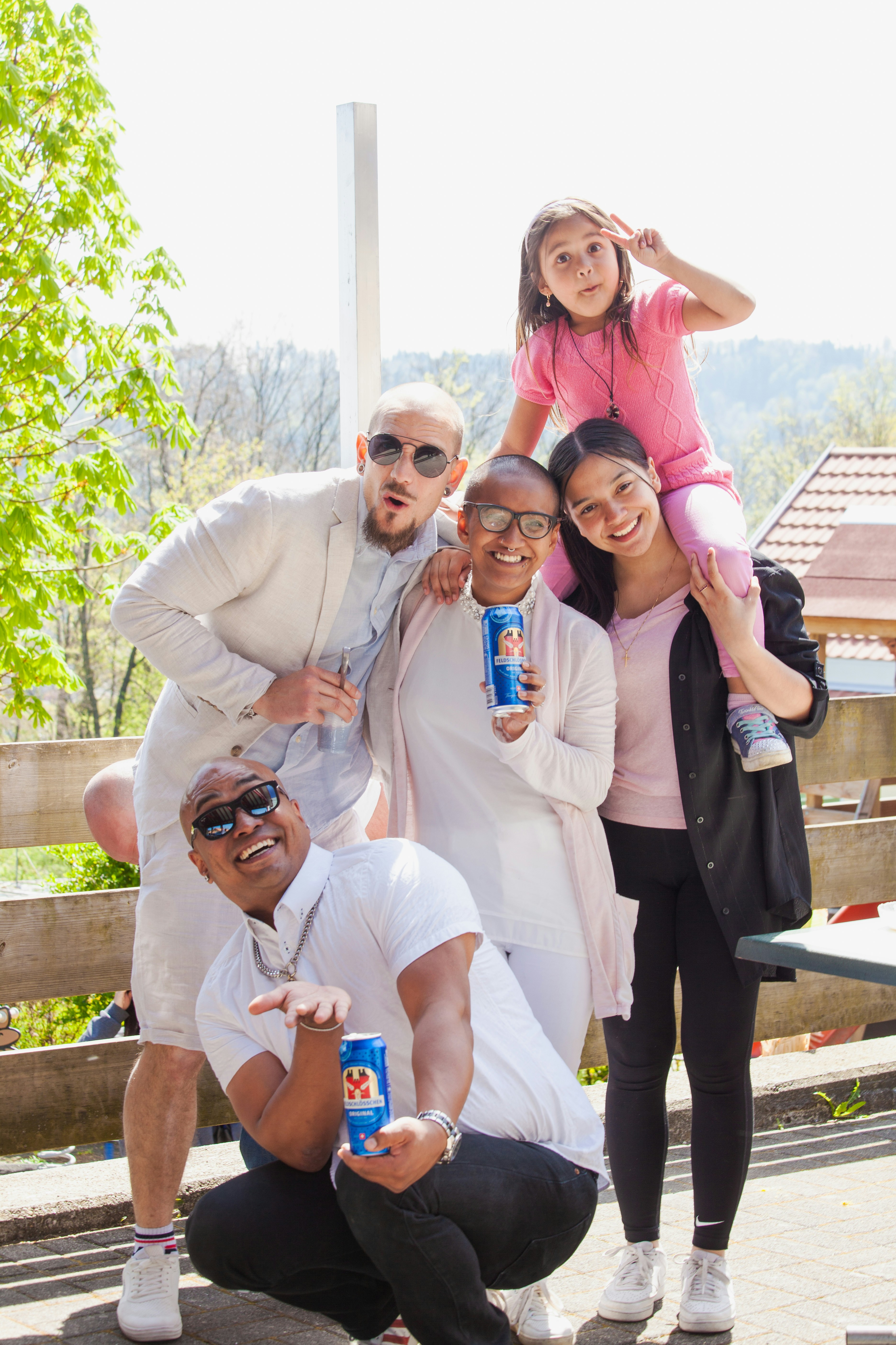 a group of people posing for a photo