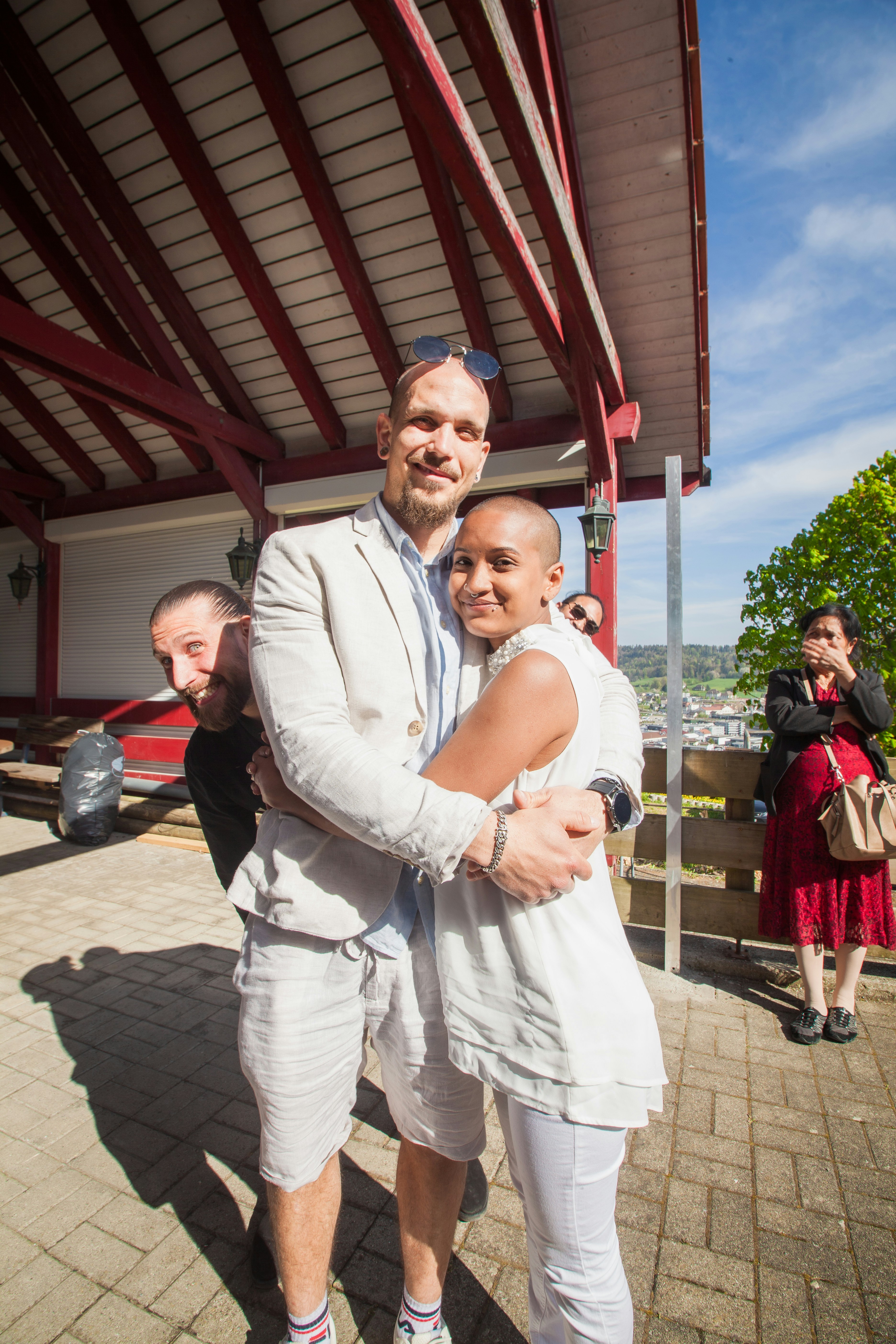 a person holding a baby