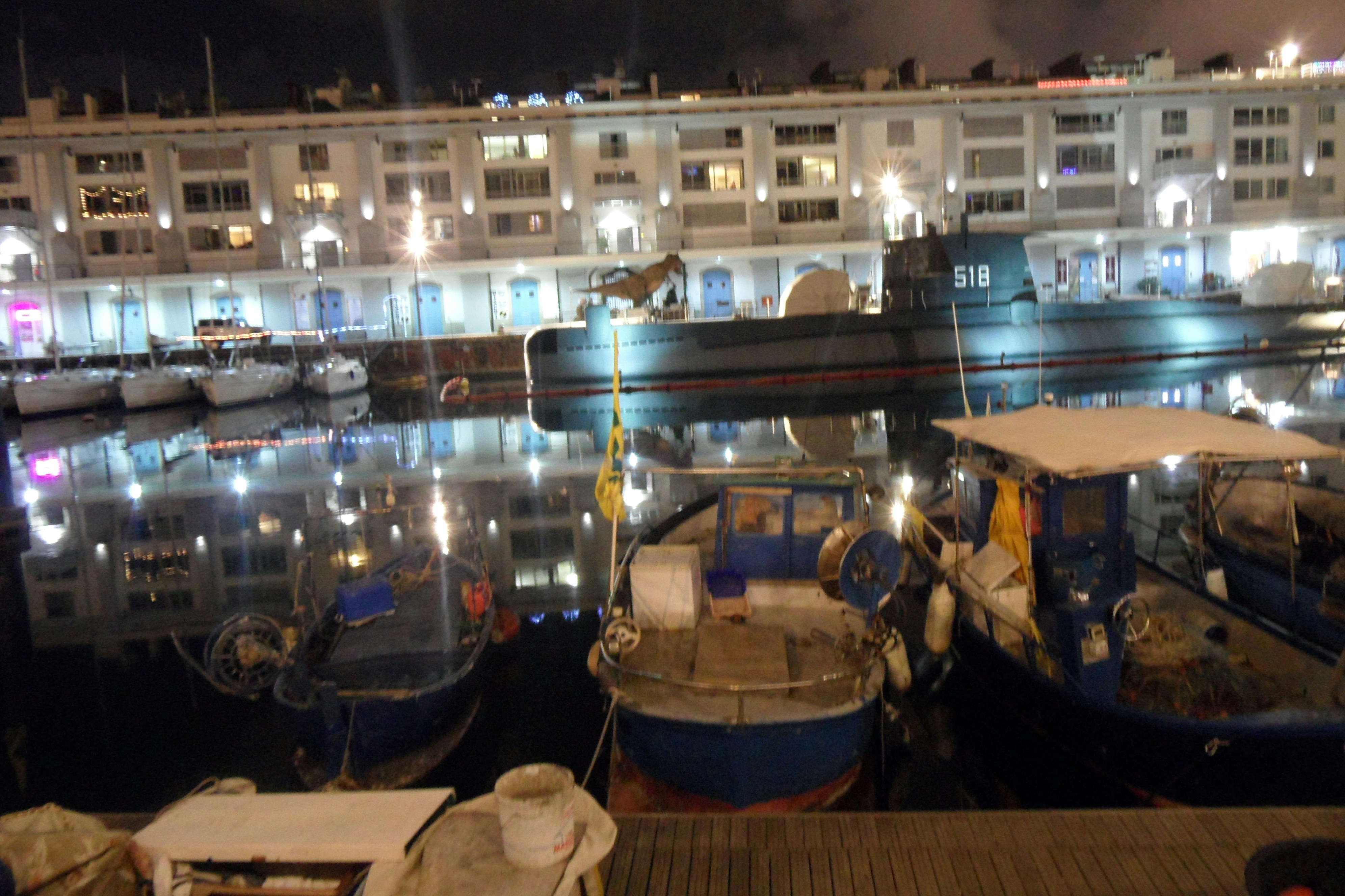 a group of boats in a body of water