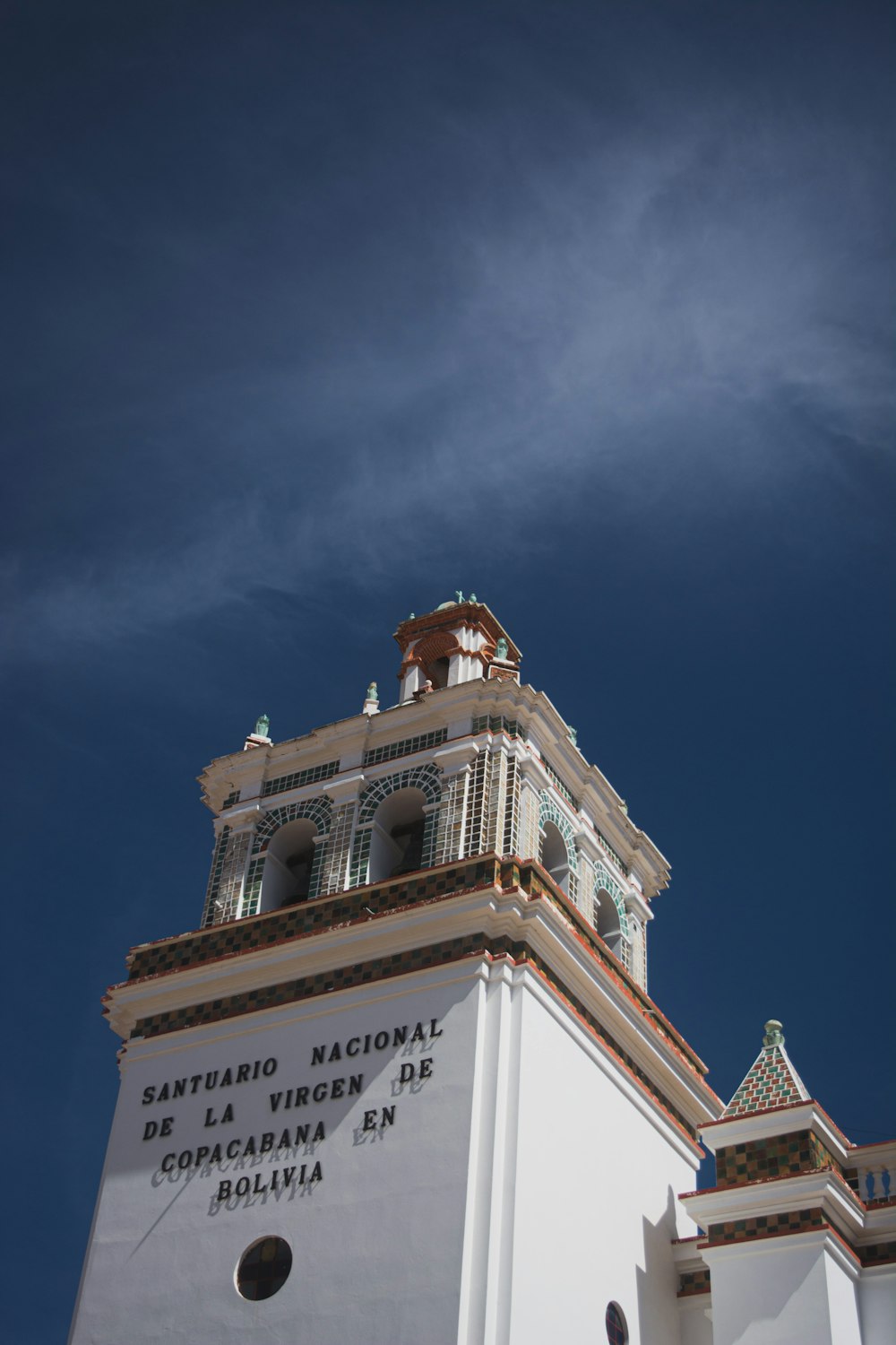 a white building with a tower