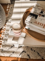 Smooth maple coffee table with a live edge design in a cozy living room.