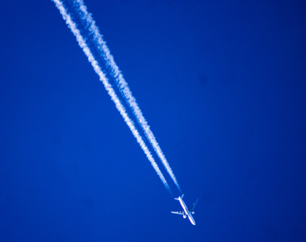 a plane flying in the sky