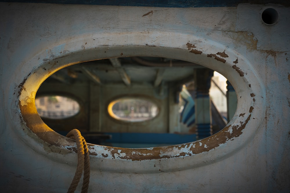 a close-up of a broken window