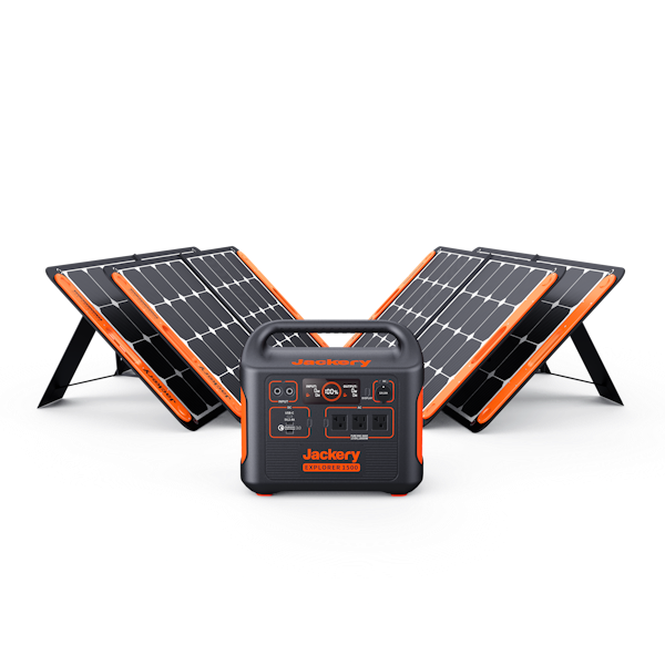 Portable power station with solar panels
