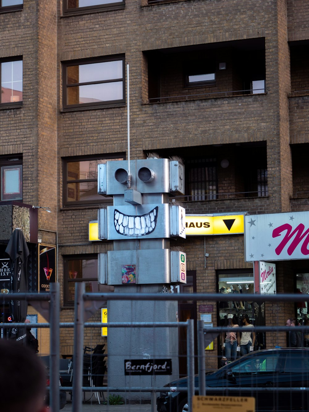 a building with a sign on it