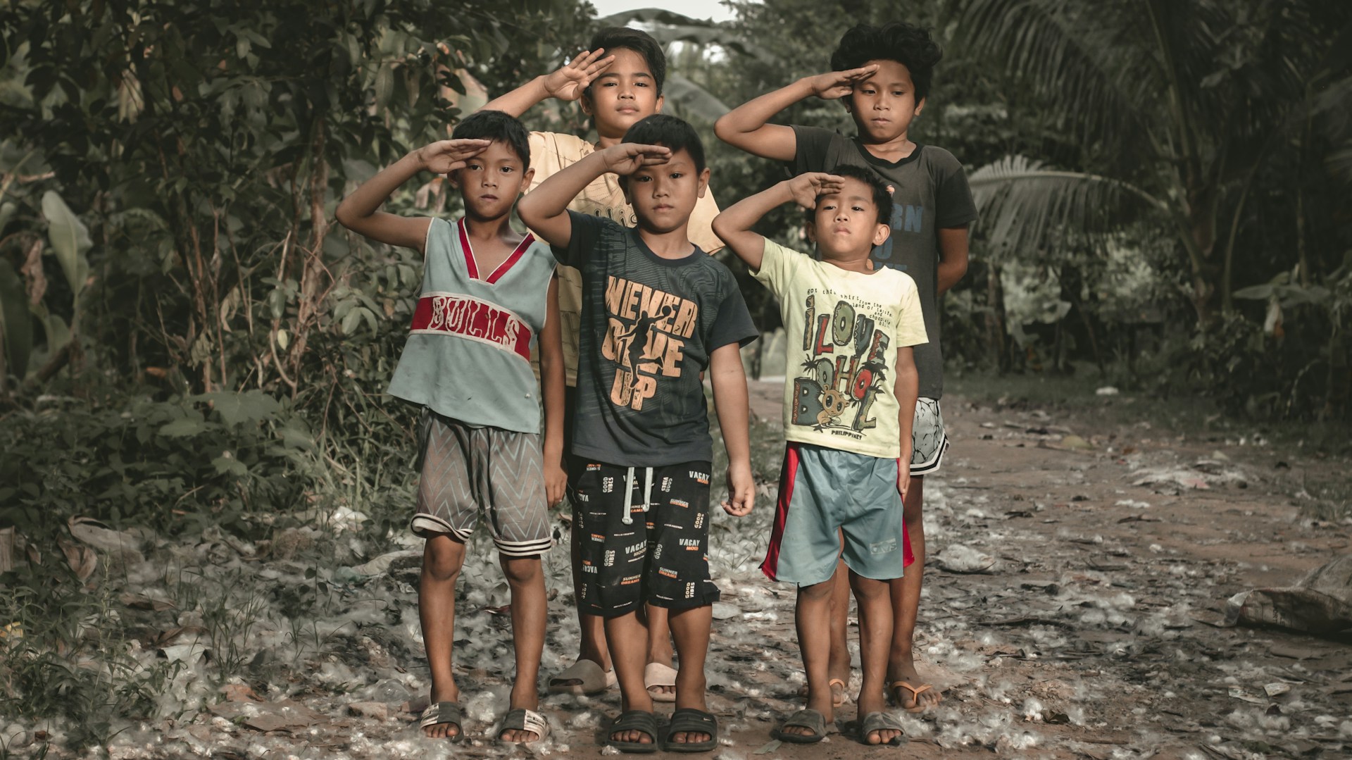 a group of boys posing for a picture