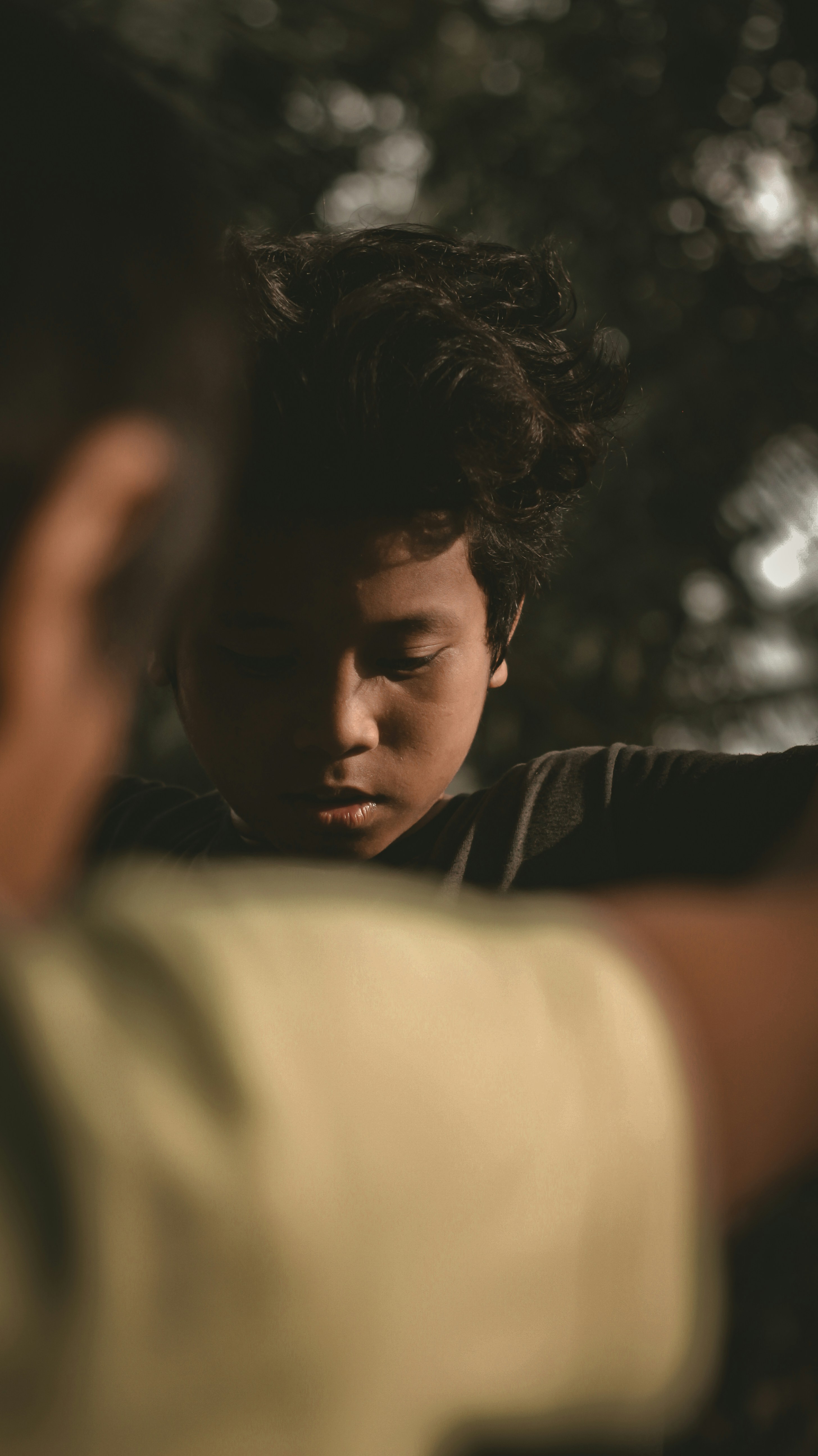 a person with the head in the hands