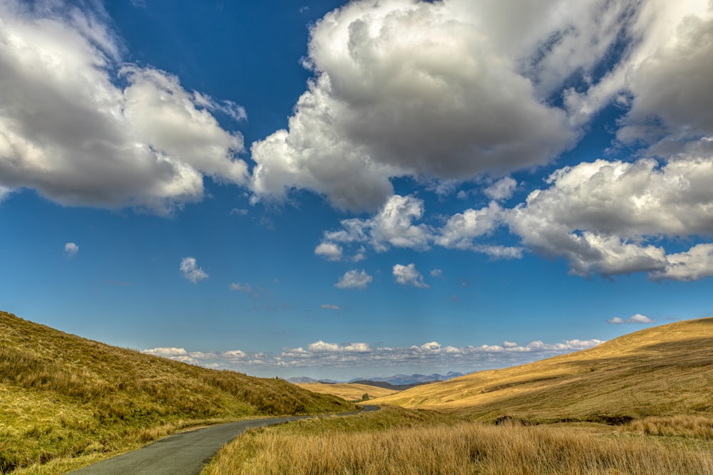 a road going through a grassy area