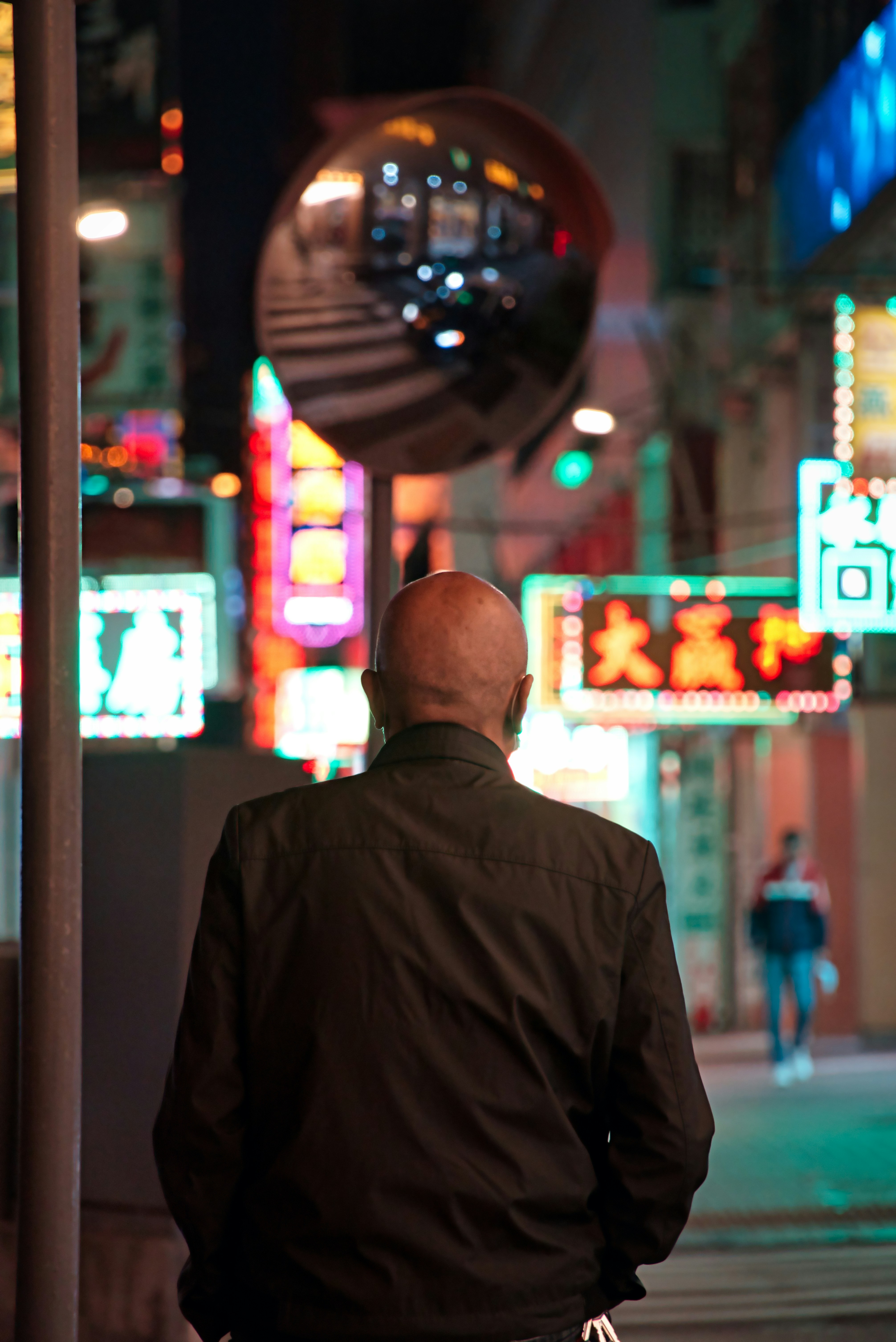 a man walking down a street