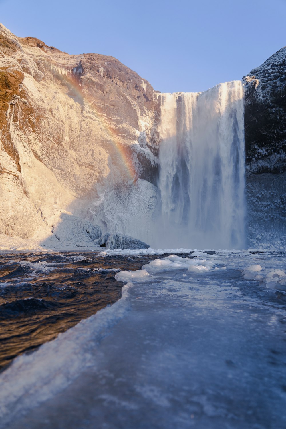 a waterfall in a rocky place