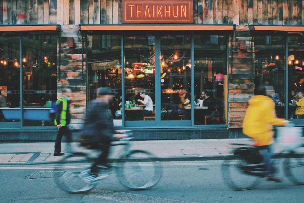 a person riding a bicycle