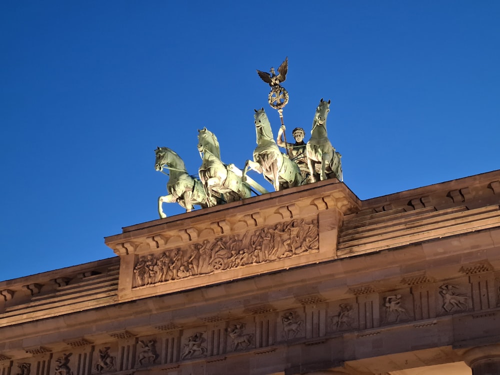 Brandenburg Gate with statues on top