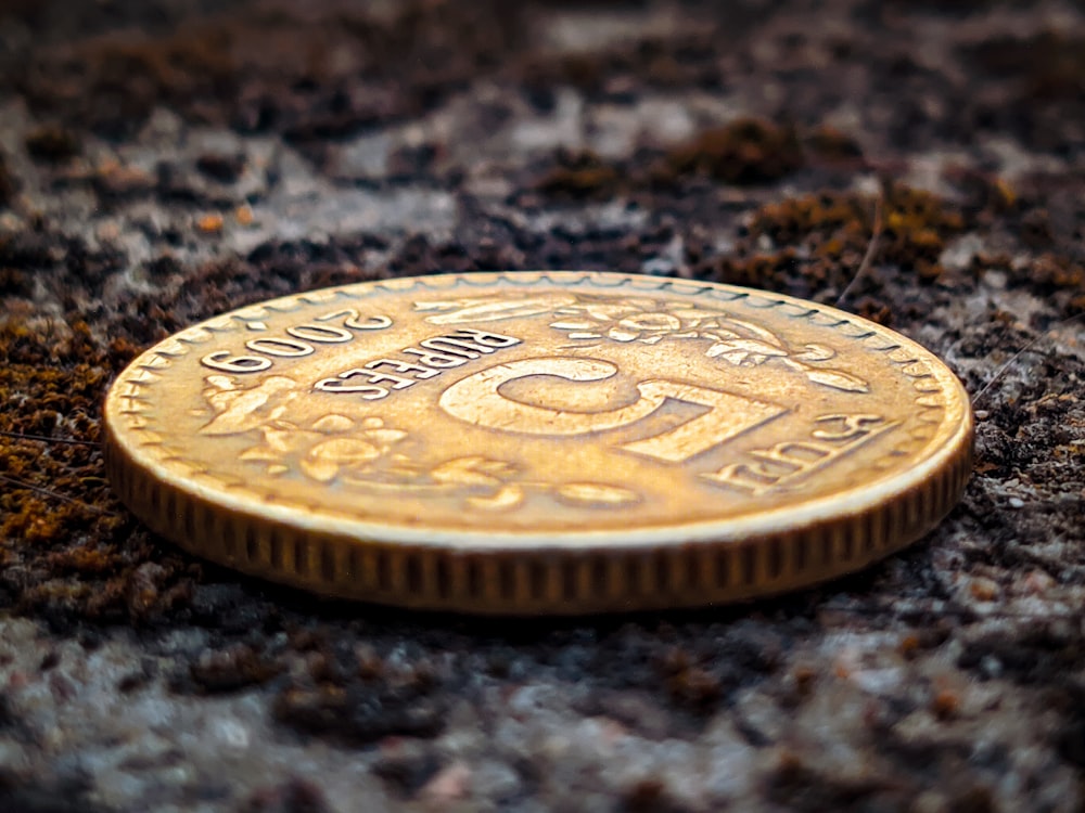 a coin on the ground