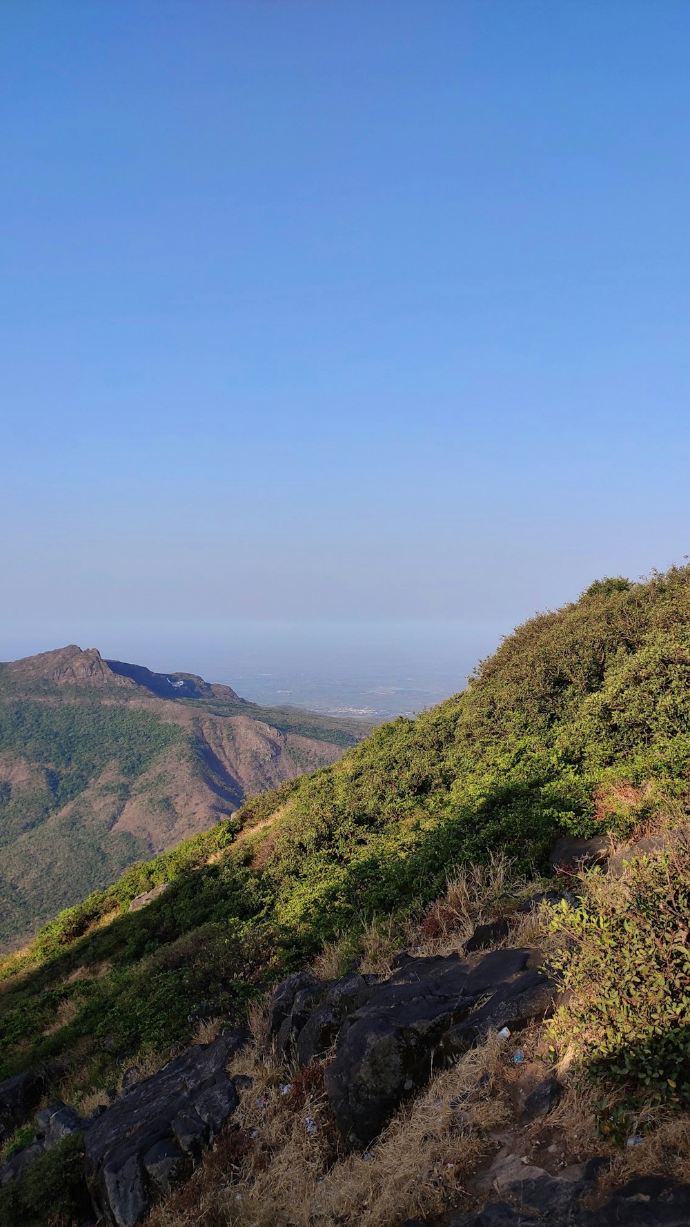 a landscape with hills and trees