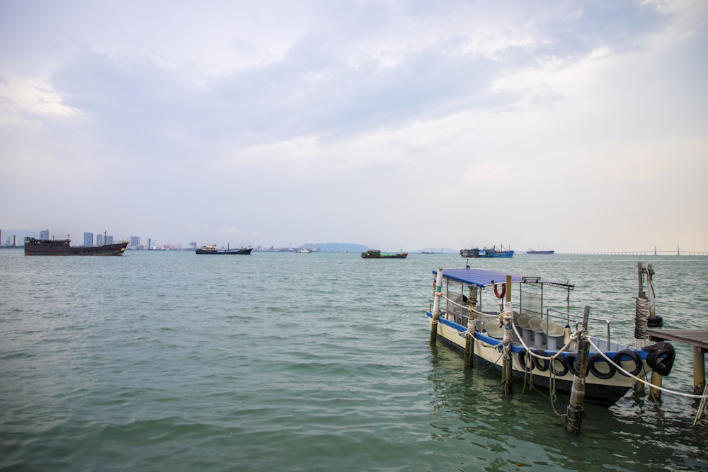 a group of boats in the water