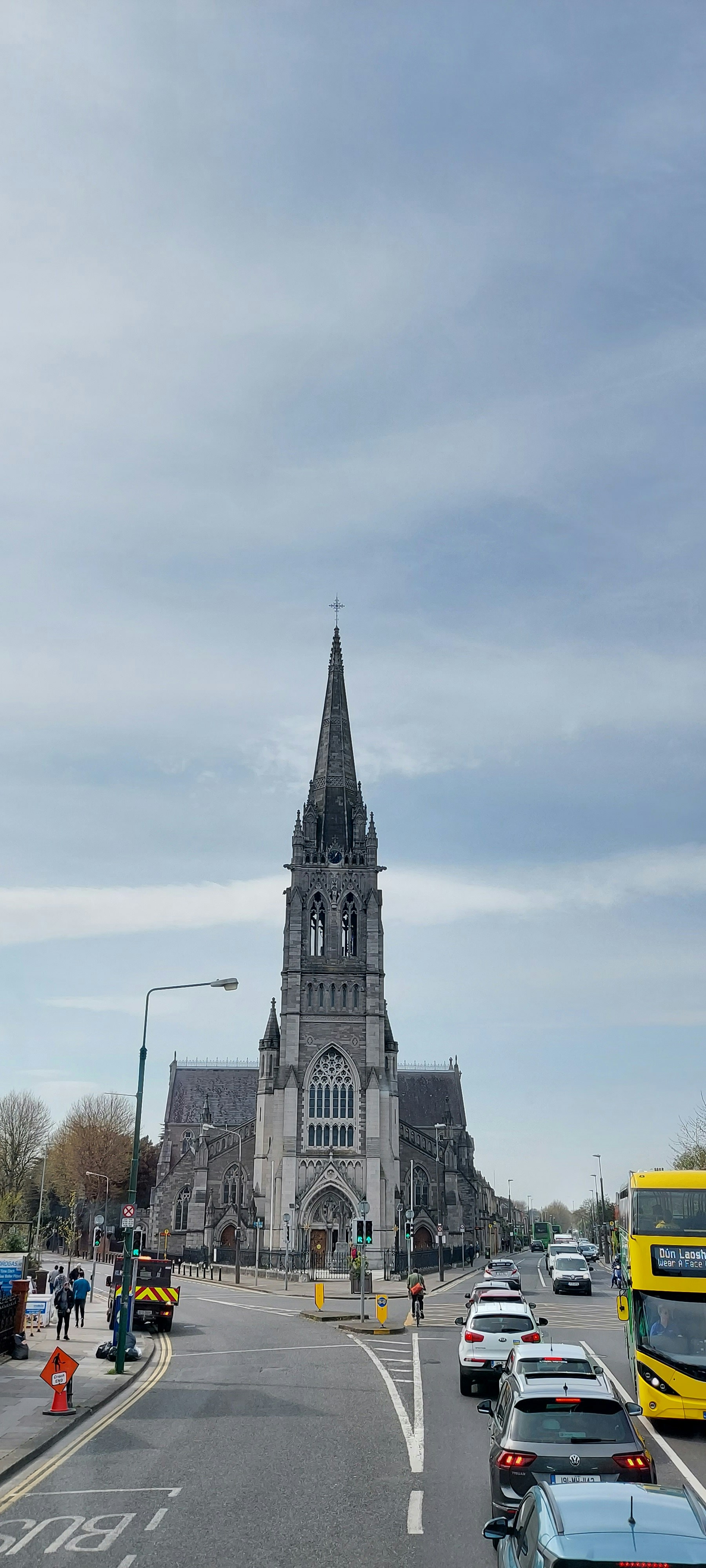 a large building with a tower