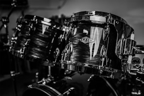 a close-up of a drum set