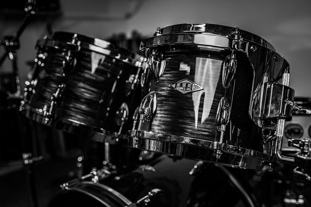 a close-up of a drum set