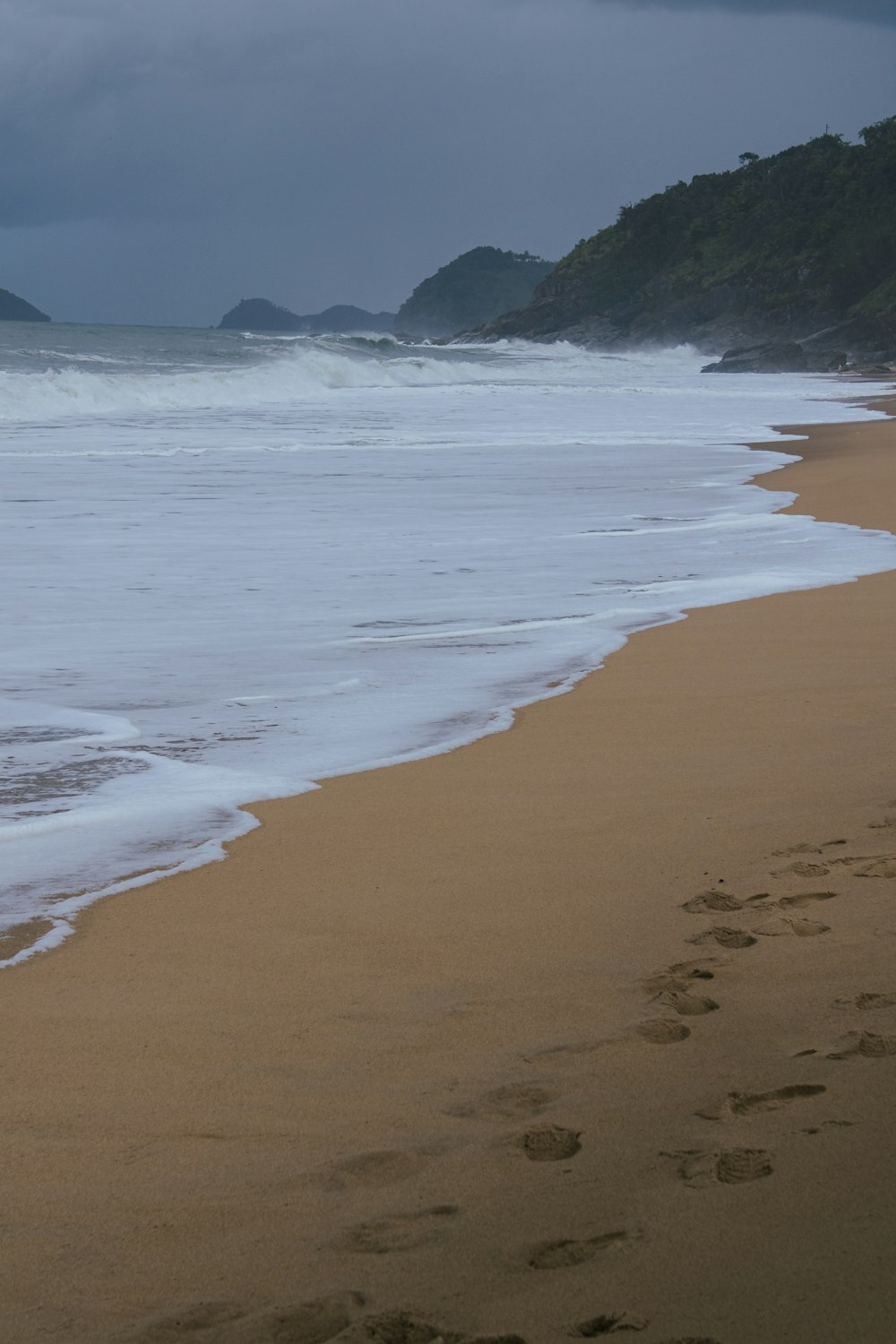 waves crashing on a beach