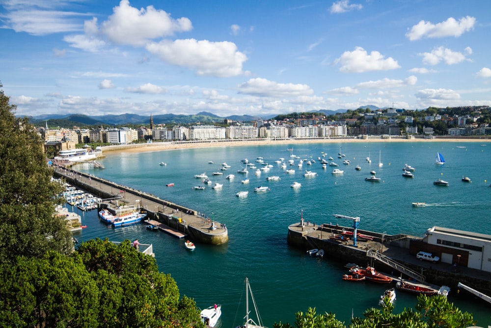 a body of water with boats in it and buildings around it