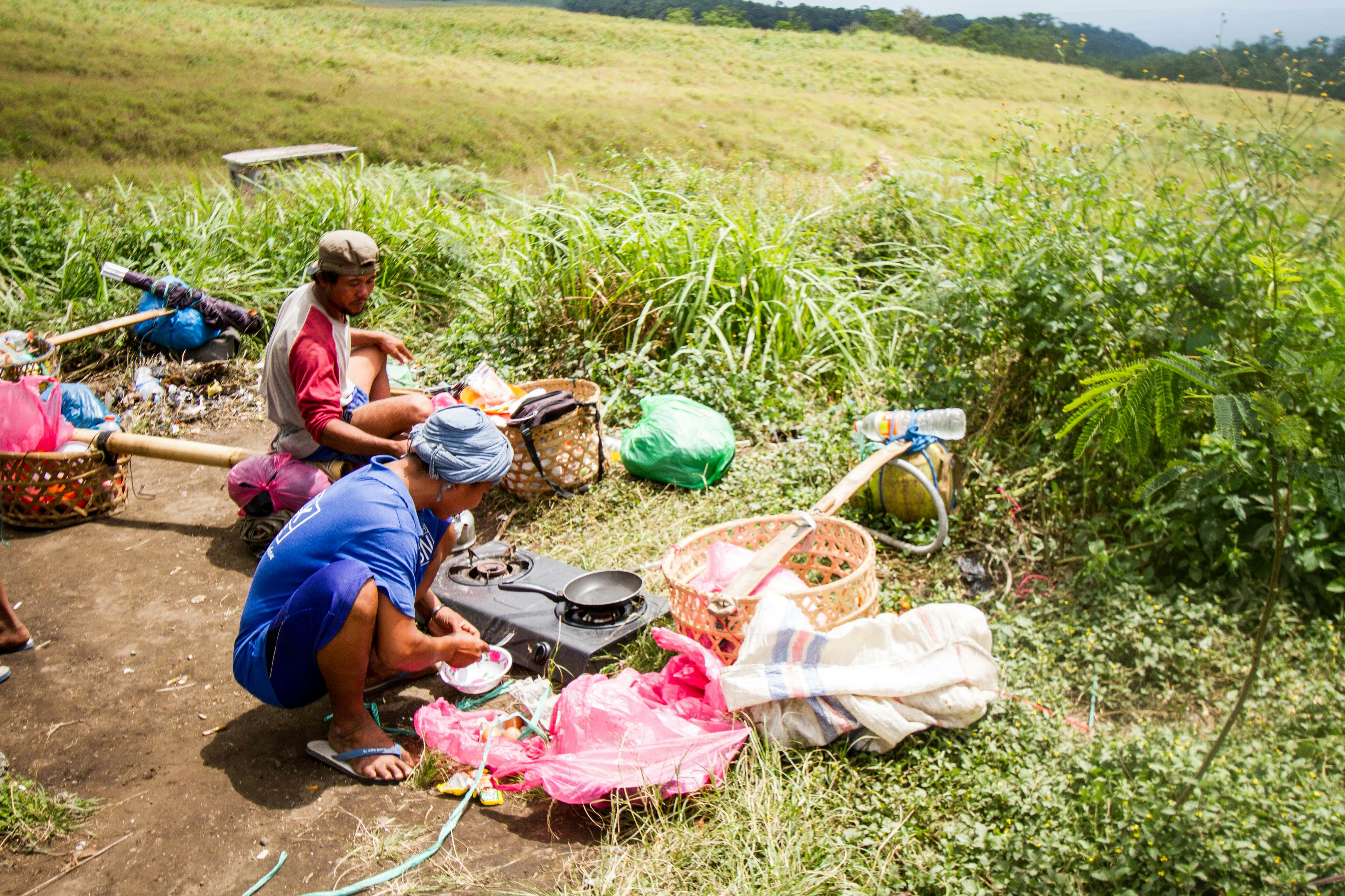a few women working in a field