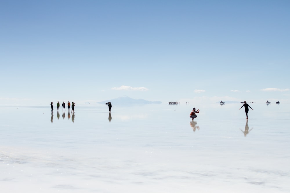 a group of people on ice