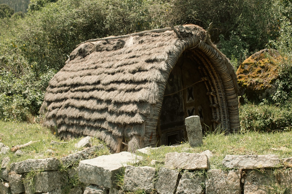 a stone structure with a stone arch