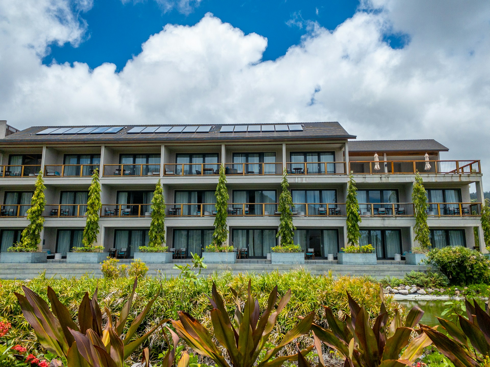 a building with trees in front of it