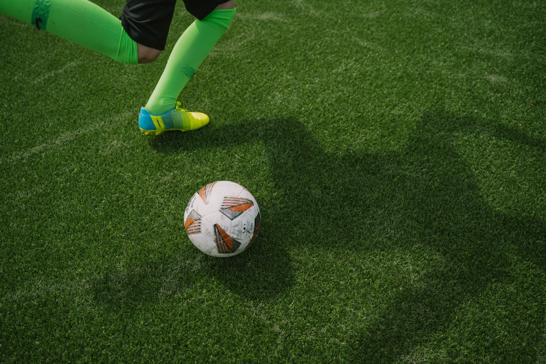a football ball on the grass