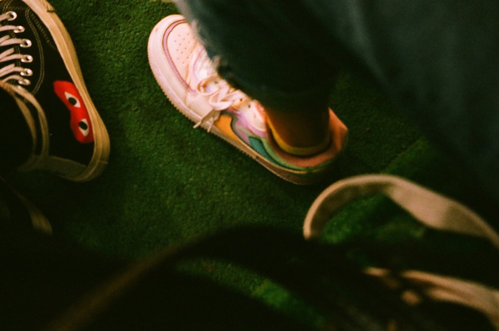 a pair of feet on a table