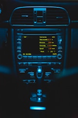 Futuristic neon-lit dashboard displaying real-time AI analytics and data streams.