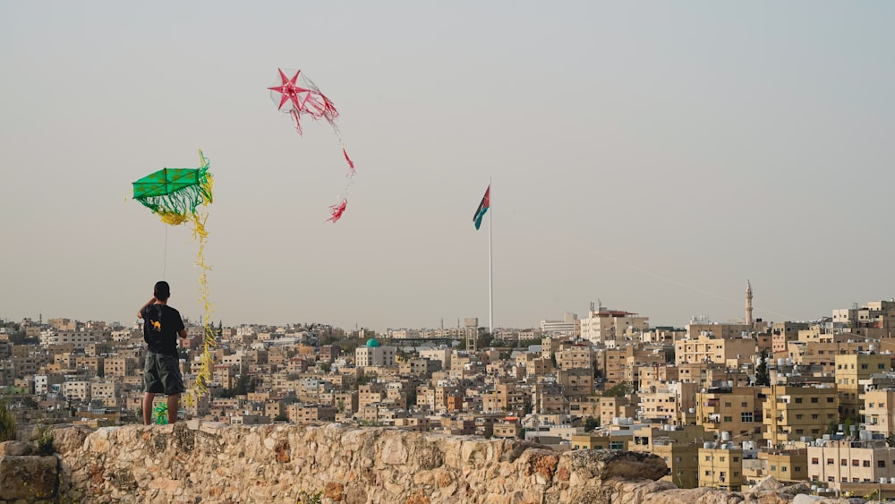 a person flying a kite